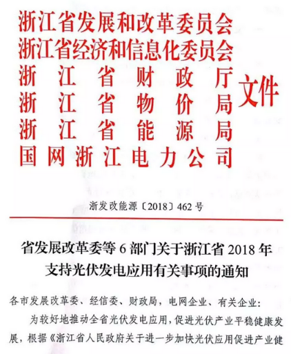 浙江地方光伏補貼正式出臺：戶(hù)用0.32元/kWh